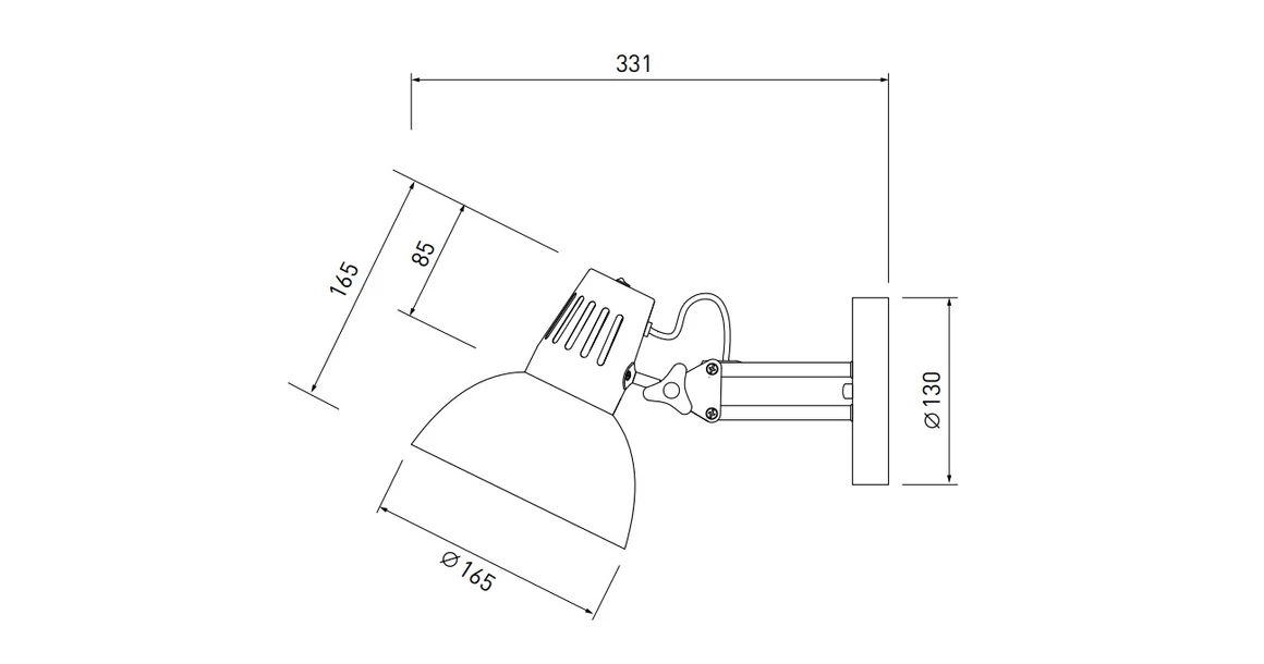 Kép 3/3 - Lámpa Fali lámpatest ARTEMIA, 2218, AC220-240V, 50/60Hz, 1*E27, max.40W, IP20, Átmérő 16,3cm, egyes, fehér