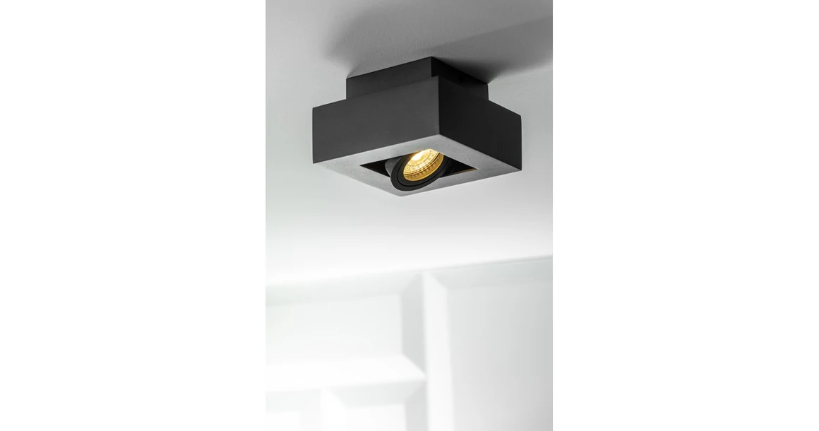 Kép 2/4 - Lámpa Mennyezeti lámpatest ASTER, AC220-240V, 50/60 Hz, GU10, max.50W, IP20, aluminum, egy, fekete