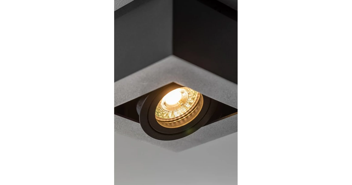 Kép 3/4 - Lámpa Mennyezeti lámpatest ASTER, AC220-240V, 50/60 Hz, GU10, max.50W, IP20, aluminum, egy, fekete