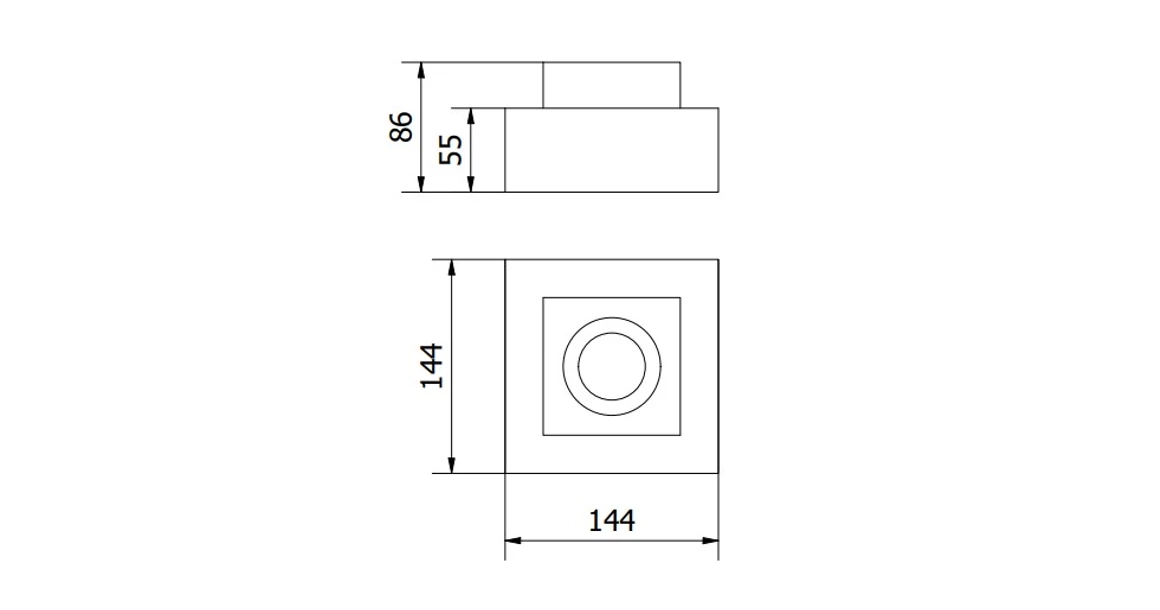 Kép 4/4 - Lámpa Mennyezeti lámpatest ASTER, AC220-240V, 50/60 Hz, GU10, max.50W, IP20, aluminum, egy, fekete