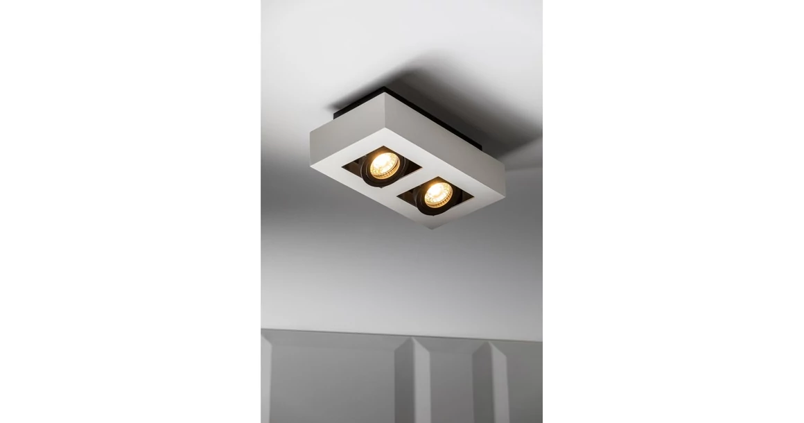 Kép 2/4 - Lámpa Mennyezeti lámpatest ASTER, AC220-240V, 50/60 Hz, GU10, max.50W, IP20, alumínium, dupla, fehér