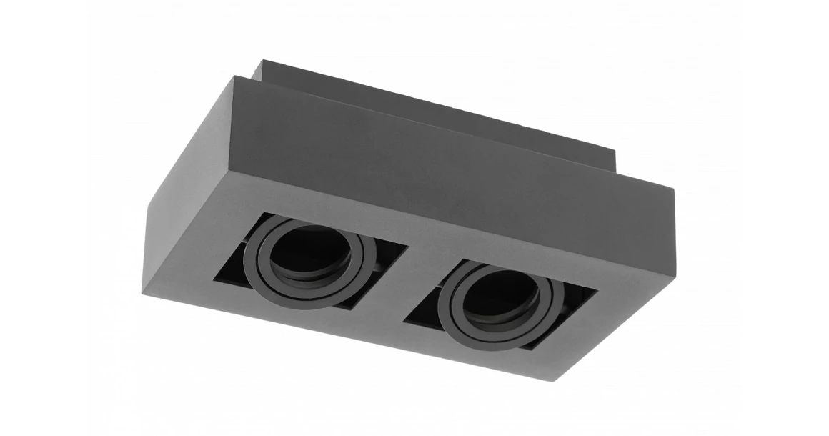 Kép 1/3 - Lámpa Mennyezeti lámpatest ASTER, AC220-240V, 50/60 Hz, GU10, max.50W, IP20, alumínium, dupla, fekete