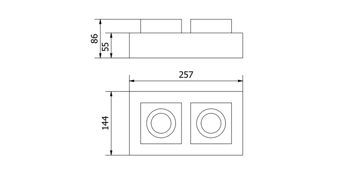 Kép 4/4 - Lámpa Mennyezeti lámpatest ASTER, AC220-240V, 50/60 Hz, GU10, max.50W, IP20, alumínium, dupla, fehér