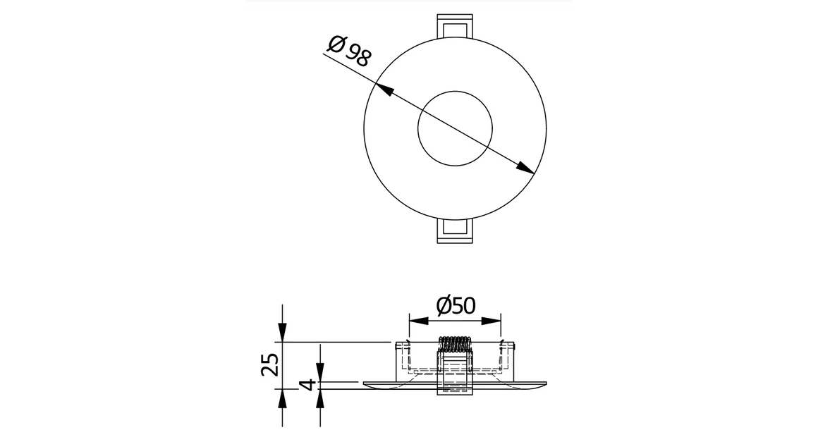 Kép 4/4 - Lámpa Mennyezeti lámpatest AURORA, IP20, kör, aluminium, fekete
