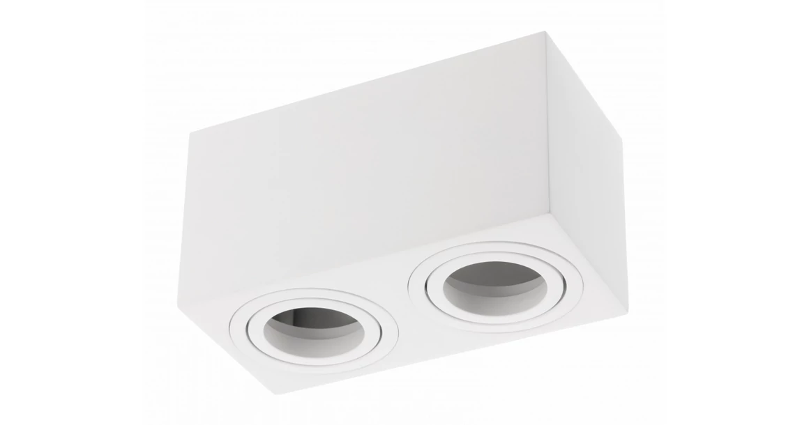 Kép 1/4 - Lámpa Mennyezeti lámpatest AVEIRO DUO BIS, max. 250V, 50/60Hz, 160x80x90mm, IP20, max 20W*2, négyzet, fehér