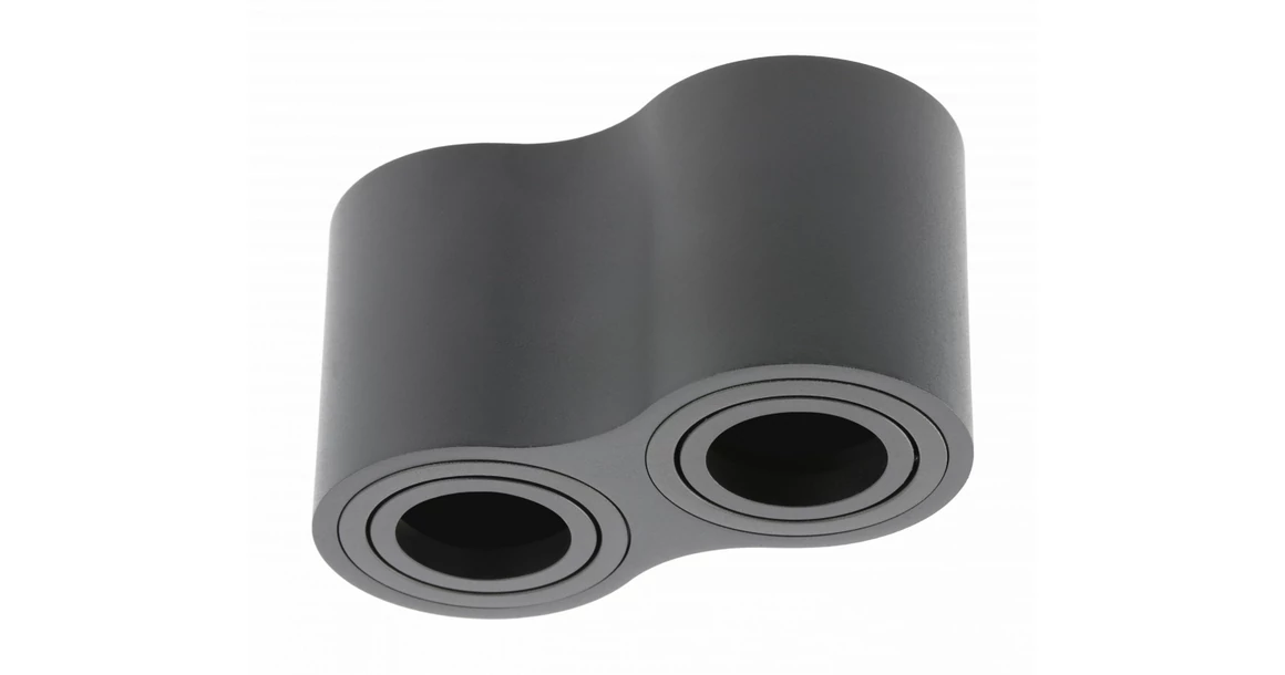 Kép 1/3 - Lámpa Mennyezeti lámpatest AVEIRO DUO BIS, max. 250V, 50/60Hz, 160x80x90mm, IP20, max 20W*2, kör, fekete