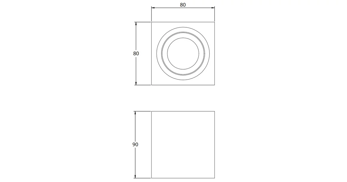 Kép 3/3 - Lámpa Mennyezeti lámpatest AVEIRO BIS, max. 250V, 50/60Hz, 80x80x90mm, IP20, max 20W, négyzet, fekete