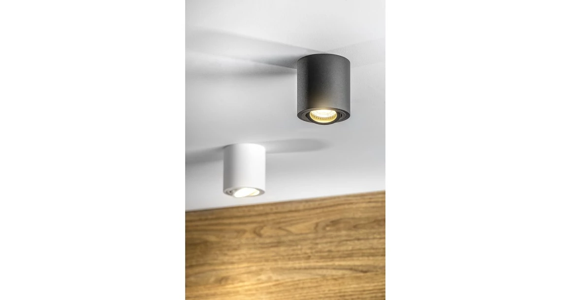Kép 2/5 - Lámpa Mennyezeti lámpatest AVEIRO BIS, max. 250V, 50/60Hz, 80x90mm, IP20, max 20W, kör, fekete