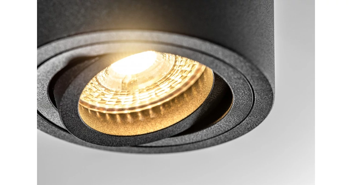 Kép 4/5 - Lámpa Mennyezeti lámpatest AVEIRO BIS, max. 250V, 50/60Hz, 80x90mm, IP20, max 20W, kör, fekete