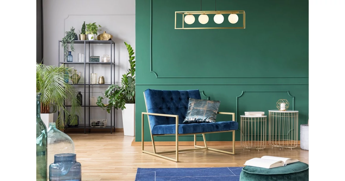 Kép 2/4 - Lámpa Mennyezetilámpa AVELIN 3,2287, AC220-240V,50/60Hz,4*E27, IP20,80CMX20CMX20CM, tripla,  arany