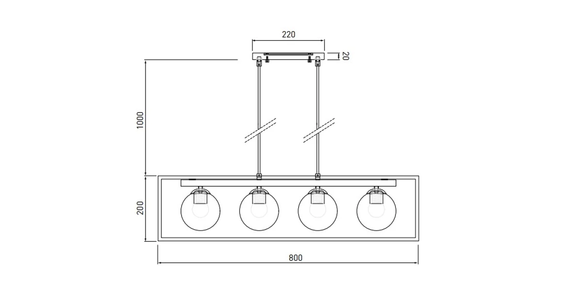 Kép 4/4 - Lámpa Mennyezetilámpa AVELIN 3,2287, AC220-240V,50/60Hz,4*E27, IP20,80CMX20CMX20CM, tripla,  arany