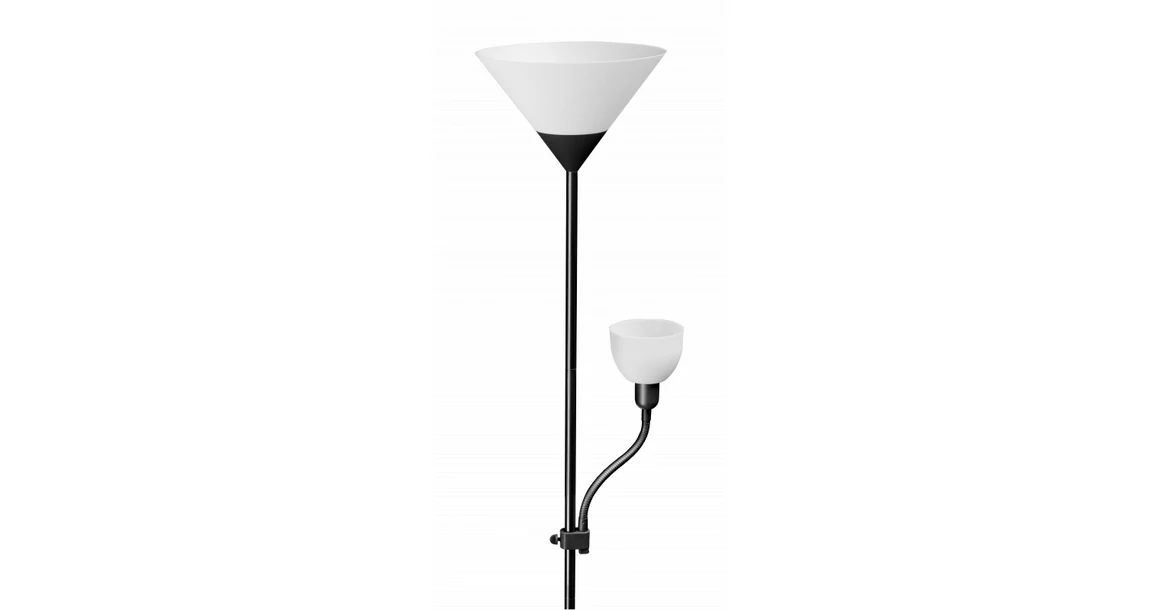 Kép 1/7 - Lámpa Állólámpa BENFICA2, E27 max. 60W, E14 max.40W, műanyag + fém, fekete