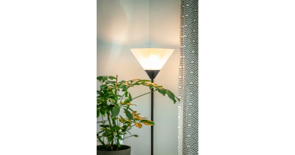 Kép 2/7 - Lámpa Állólámpa BENFICA2, E27 max. 60W, E14 max.40W, műanyag + fém, fekete