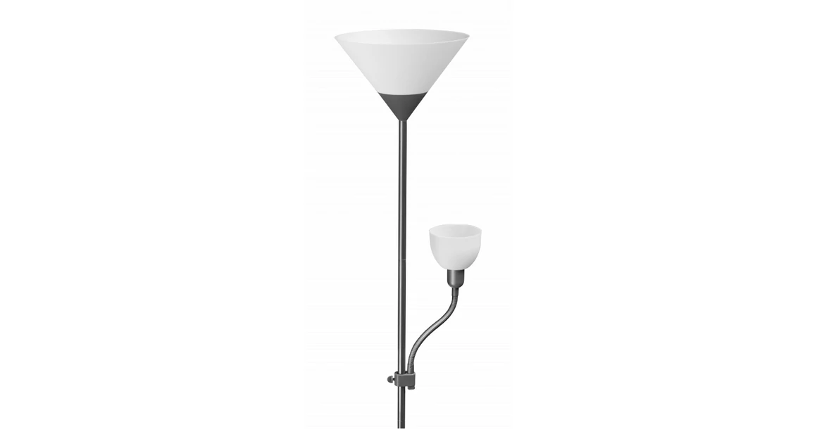 Kép 1/3 - Lámpa Állólámpa BENFICA2, E27 max. 60W, E14 max.40W, műanyag + fém, szürke