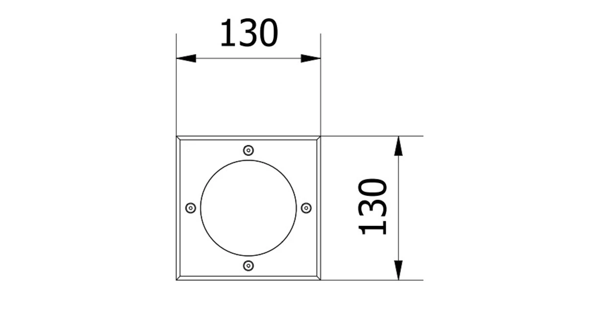 Kép 5/6 - Lámpa Kerti lámpatest BETA-K (négyzet), max.50 W, GU10, IP67, AC220-240V, 50/60Hz, inox
