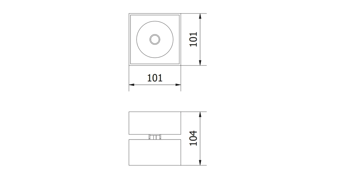 Kép 3/3 - Lámpa Mennyezeti BIANCO 8W, 680lm, AC220-240V,50/60 Hz,Ra≥80,IP20,36°,2700/3300/4000K, kocka, fekete
