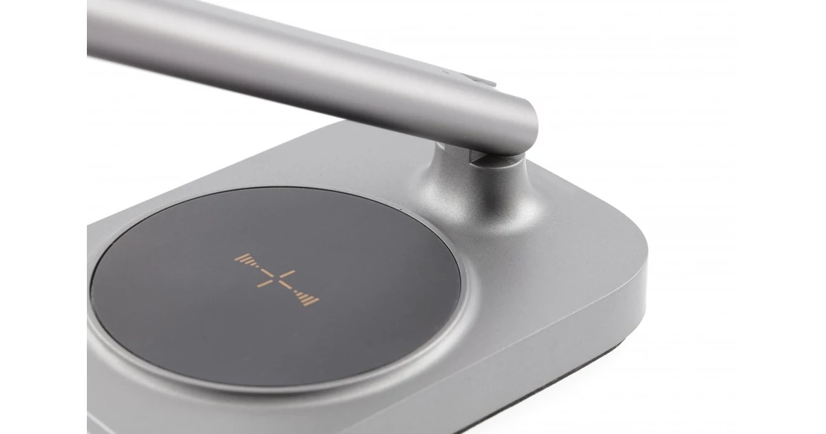 Kép 7/9 - Lámpa Asztali BRESSI 8W, 450lm, AC220-240V, 3-CCT, Wireless töltő, USB, PF>0,5, RA>80, szürke