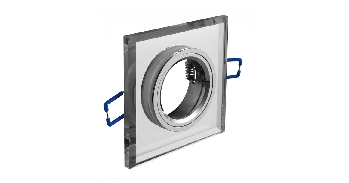 Kép 1/2 - Lámpa Mennyezeti lámpatest BRILLANTE, üveg, fehér kristály, négyzet (+ izzó foglalat MR11, MR16, JCDR)