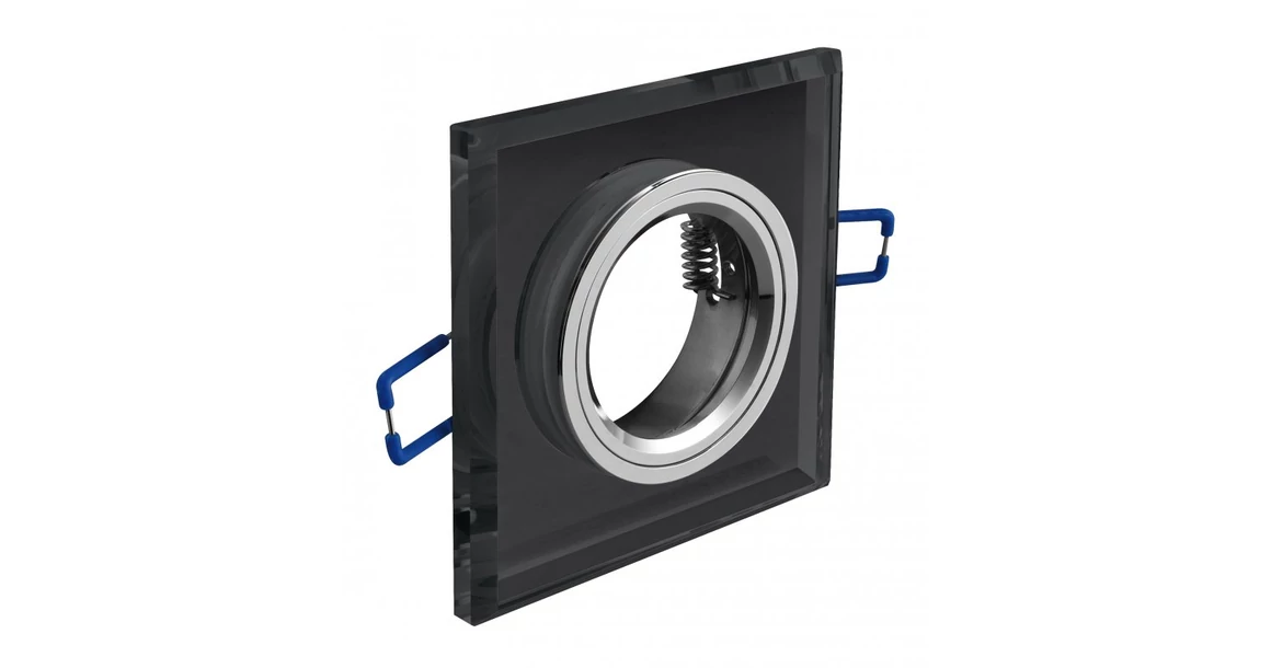 Kép 1/2 - Lámpa Mennyezeti lámpatest BRILLANTE, üveg, fekete kristály, négyzet (+ izzó foglalat MR11, MR16, JCDR)