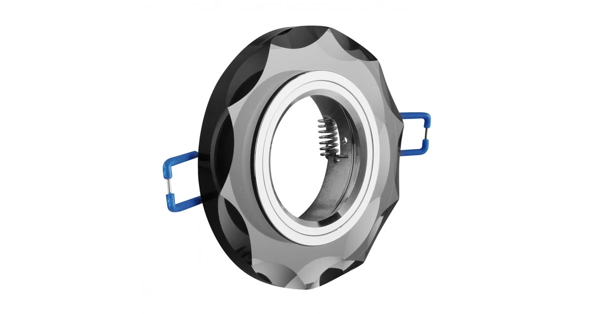 Kép 1/2 - Lámpa Mennyezeti lámpatest BRILLANTE, üveg, fekete kristály, kör
