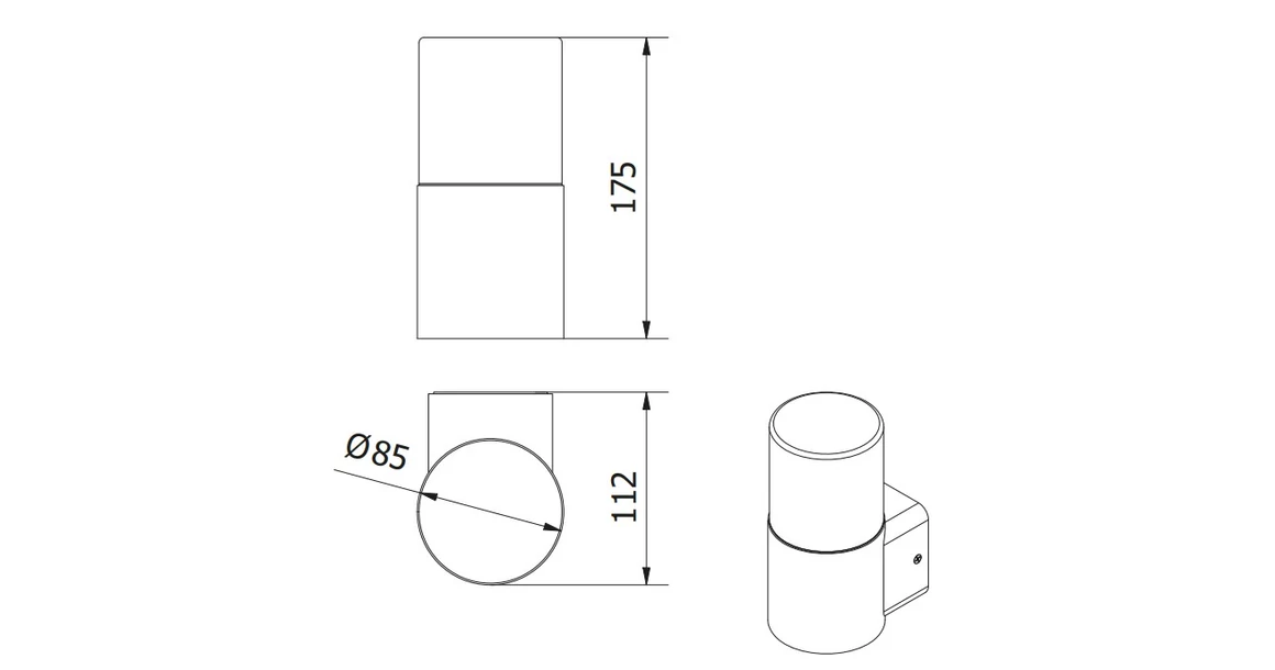 Kép 6/6 - Lámpa Kerti lámpatest CORTA-AU,E27,MAX.25W,IP44,AC220-240V,50-60Hz, falra szerelhető, grafit