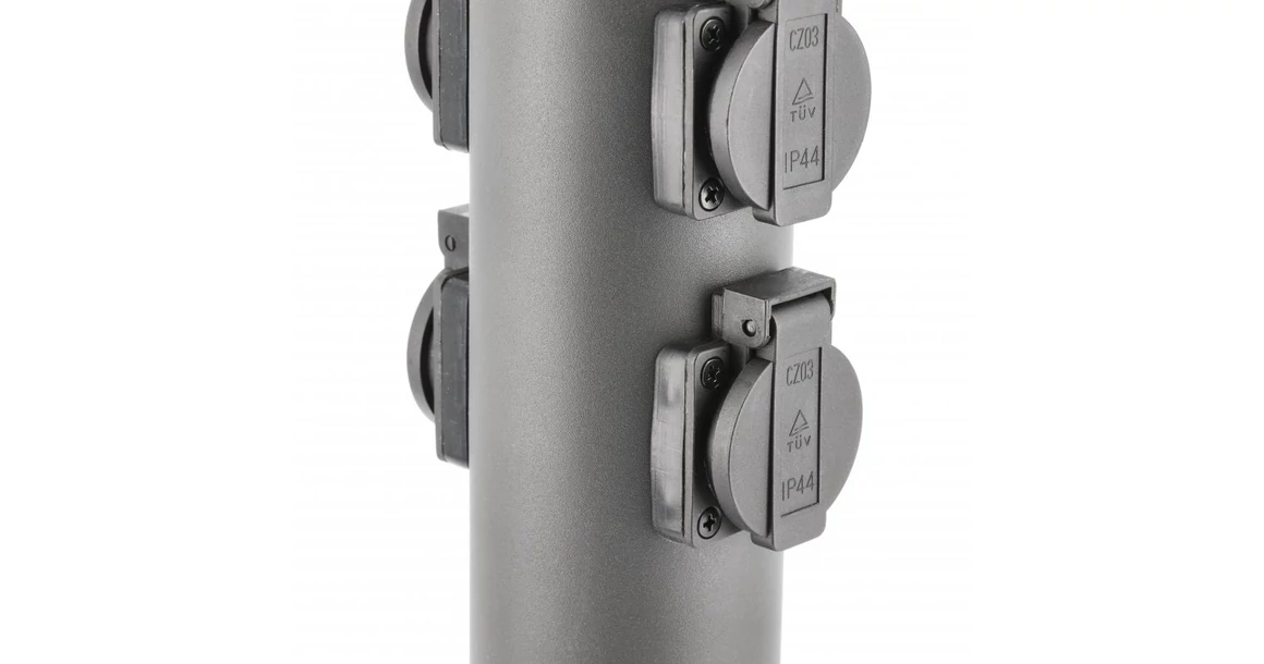 Kép 2/4 - Lámpa Kerti lámpatest CORTA-P 36, IP54, AC220-240V, 50-60Hz, 4*elosztó, max.3500W, rúd, grafit