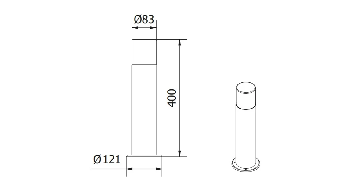 Kép 6/6 - Lámpa Kerti lámpatest CORTA-P 40,E27,MAX.25W,IP44,AC220-240V,50-60Hz,rúd, grafit