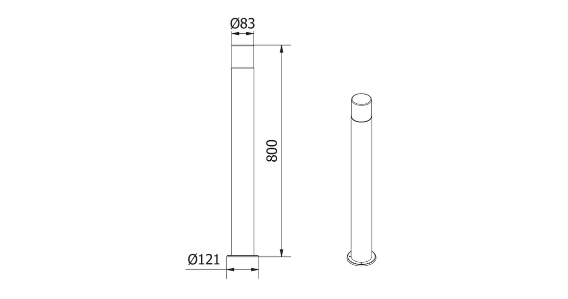 Kép 5/5 - Lámpa Kerti lámpatest CORTA-P 80,E27, MAX.25W,IP44,AC220-240V,50-60Hz,pole, grafit