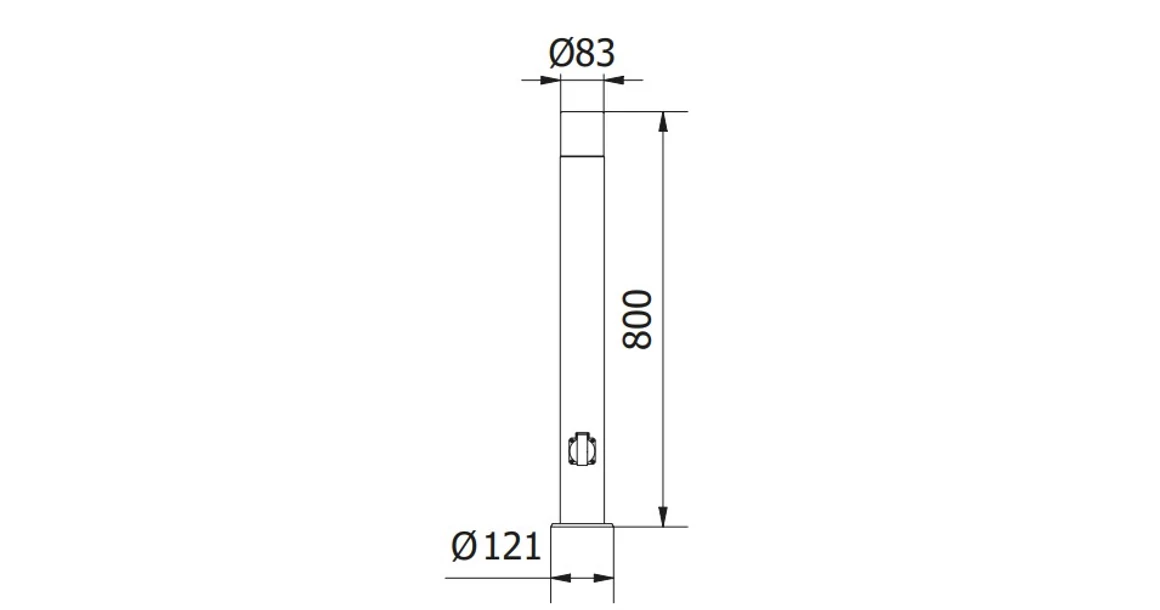 Kép 4/4 - Lámpa Kerti lámpatest CORTA-P 80, E27, MAX.25W, IP44, AC220-240V, 50-60Hz, plug max. 3000W, rúd, grafit