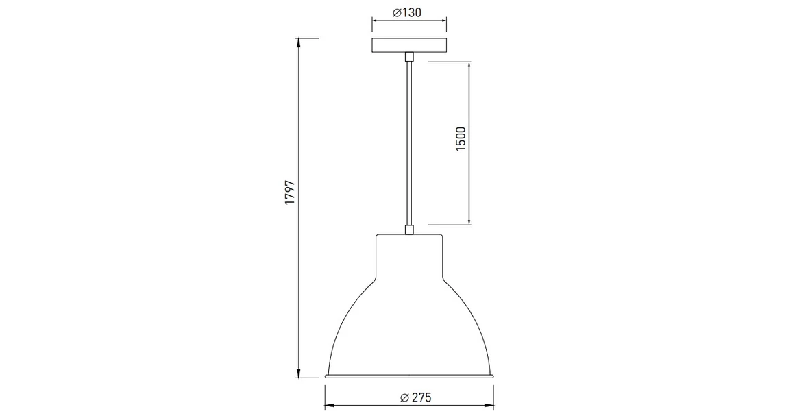 Kép 7/7 - Lámpa Mennyezeti lámpatest DANTE, 2119, AC220-240V, 50/60Hz, 1*E27, max.40W, IP20, átmérő 27,5cm, egyes, fekete