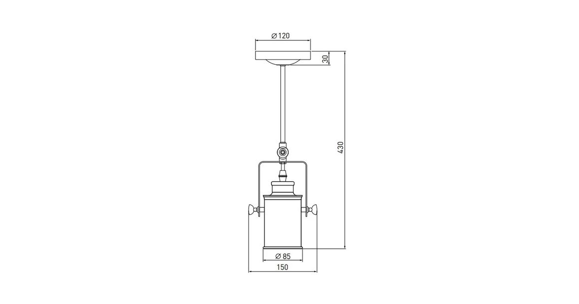 Kép 2/2 - Lámpa Mennyezeti lámpatest DEMIR, 3963, AC220-240V, 50/60Hz, 1*E27, IP20, egyes, fekete