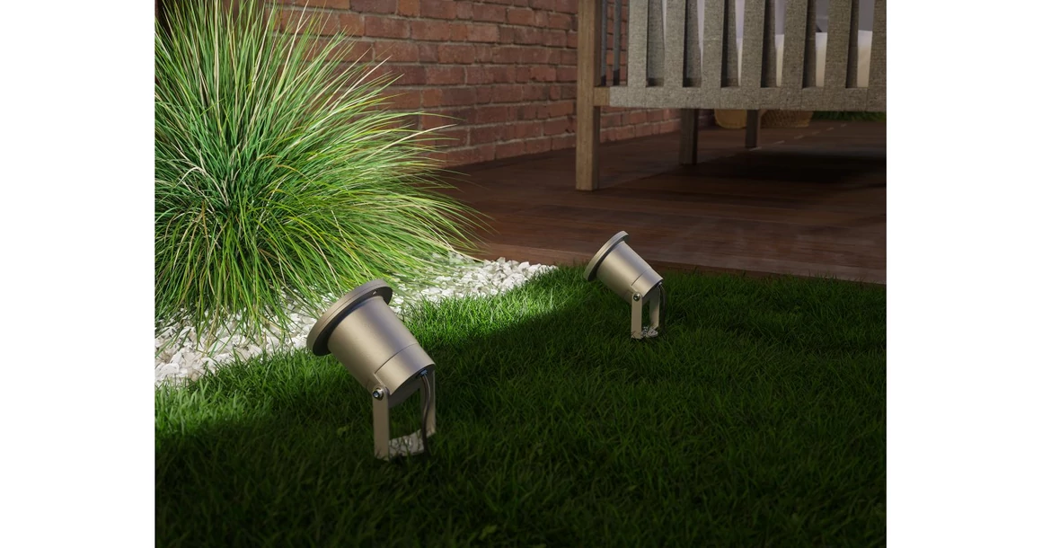 Kép 2/7 - Lámpa Kerti lámpatest DIEGO, GU10, MAX. 35W, IP65, AC220-240V, 50/60Hz, aluminium, szürke