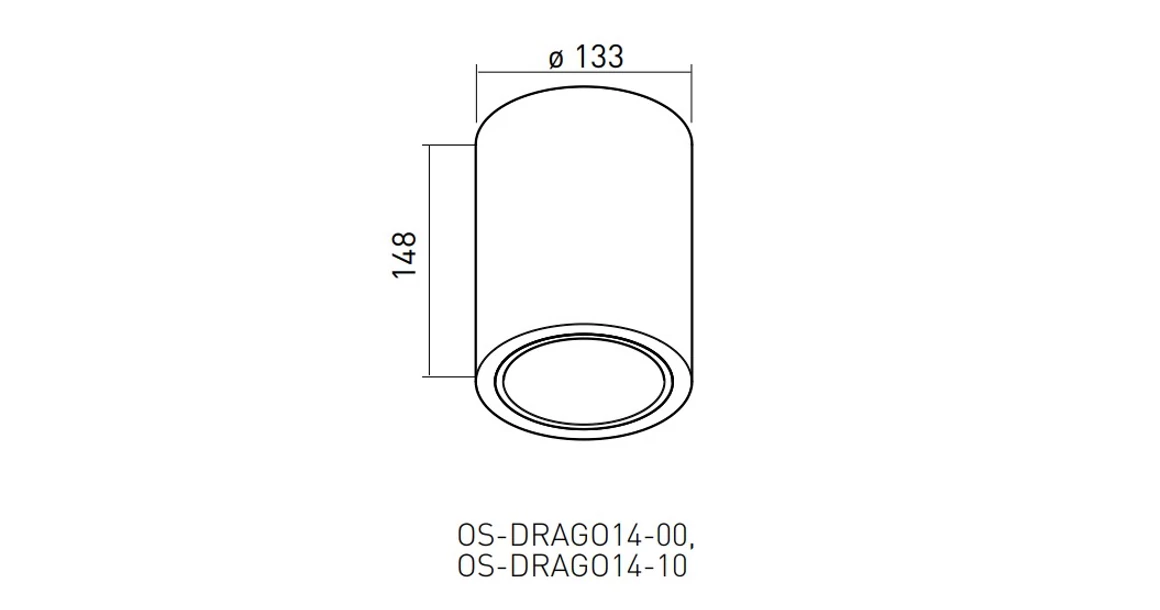 Kép 3/3 - Lámpa Mennyezeti lámpatest DRAGO, max 60W, E27, AC220-240V, 50-60Hz, IP20, 172x180 mm, fehér