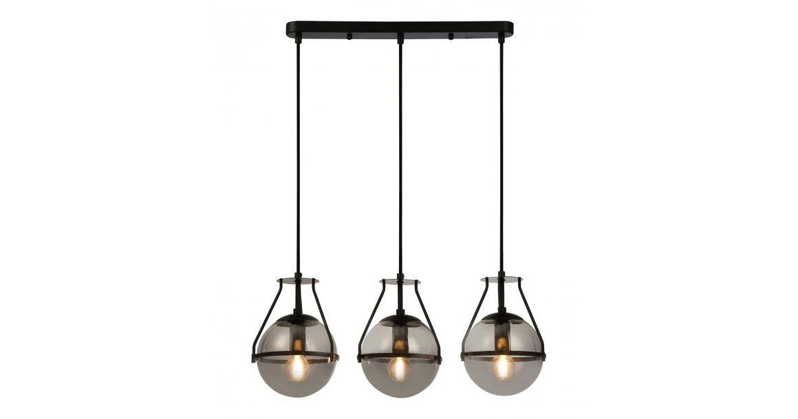 Kép 1/5 - Lámpa Mennyezeti lámpatest DROP 3 , 7134, AC220-240V, 50/60Hz, 3*E14, max.25W, átmérő  68 cm, fekete