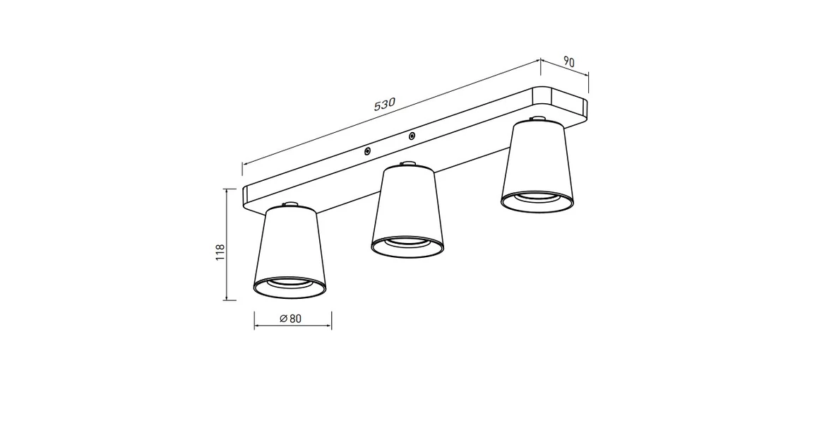 Kép 3/3 - Lámpa Mennyezeti lámpatest Elli, 4502, AC220-240V, 50/60 Hz, IP 20 3*GU10 ,max. 20 W, hármas, fehér