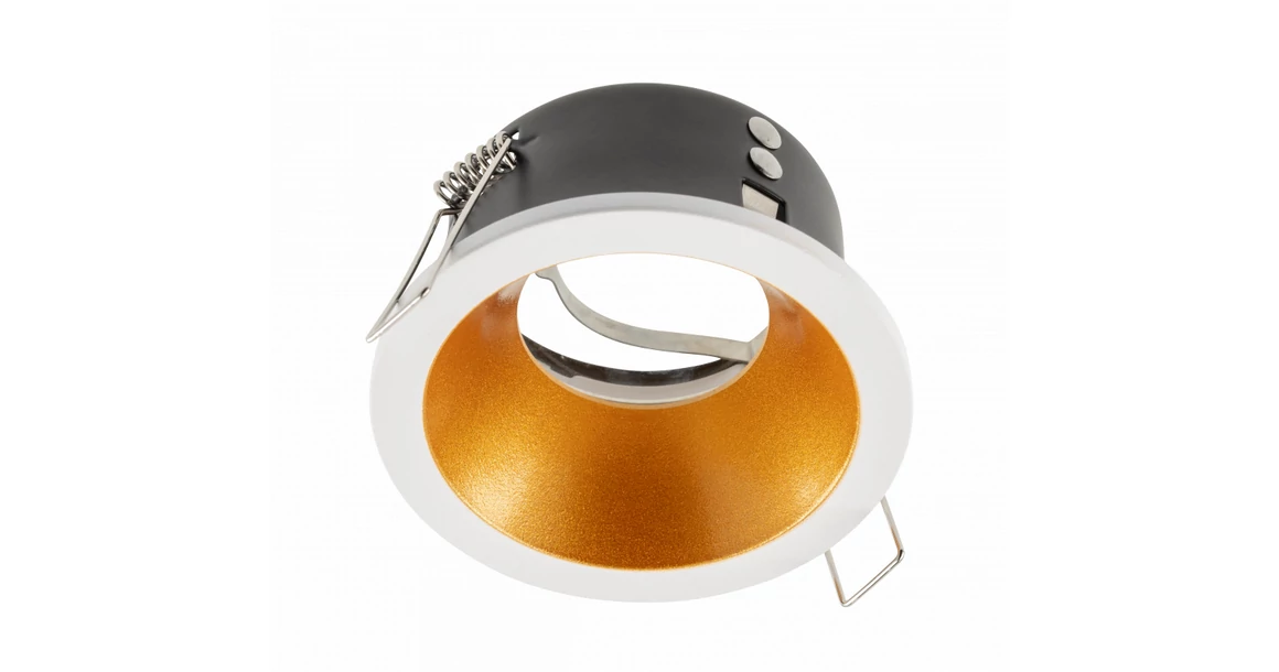 Kép 1/2 - Lámpa Mennyezeti lámpatest ELVA, IP54, Ø85x45mm,kör, fehér/réz