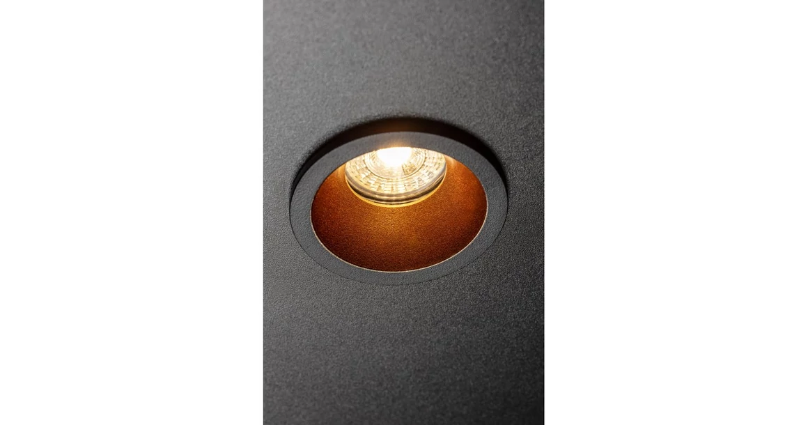 Kép 2/4 - Lámpa Mennyezeti lámpatest ELVA, IP54, Ø85x45mm,kör, fekete/réz