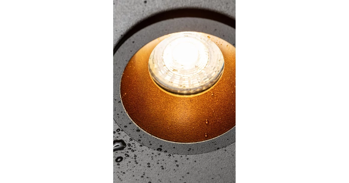 Kép 3/4 - Lámpa Mennyezeti lámpatest ELVA, IP54, Ø85x45mm,kör, fekete/réz