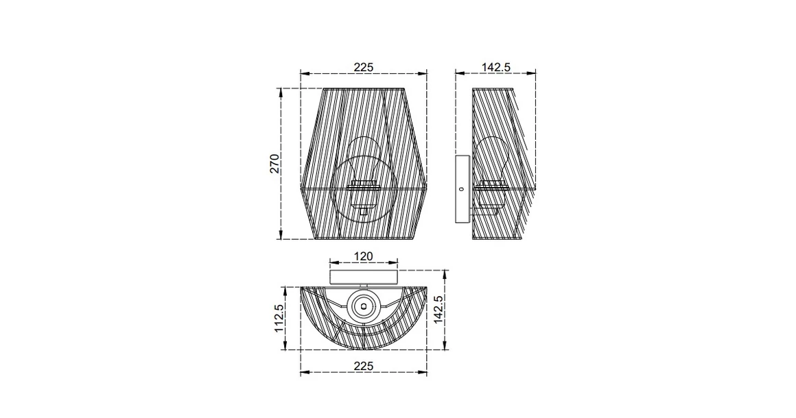 Kép 6/6 - Lámpa Fali lámpatest  ERANKO 3, 6106, AC220-240V, 50/60Hz, 1*E27, max.40W, krém