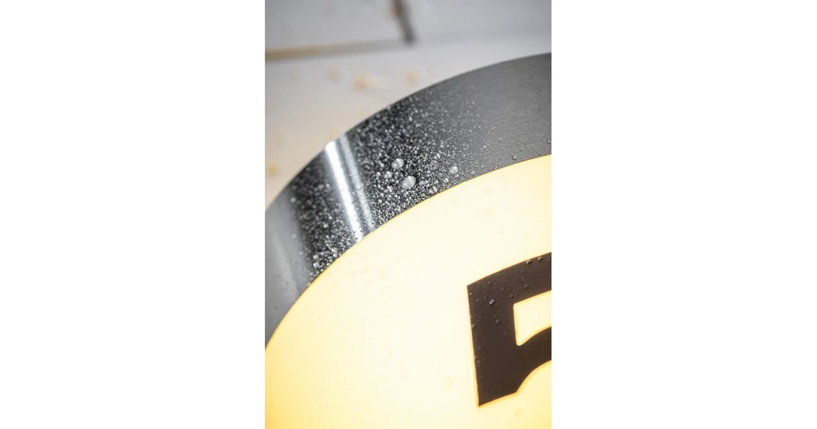 Kép 4/5 - Lámpa Mennyezeti lámpatest ESO,  E27, MAX. 11W, IP54, AC220-240V, 50/60Hz, inox, betű- és számkészlet tartalmazza