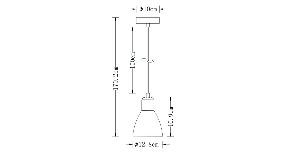 Kép 2/2 - Lámpa Mennyezeti lámpatest Etore L, 1983, AC220-240V, 50/60Hz, 1*E27, max.25W, IP20, egyes, fehér