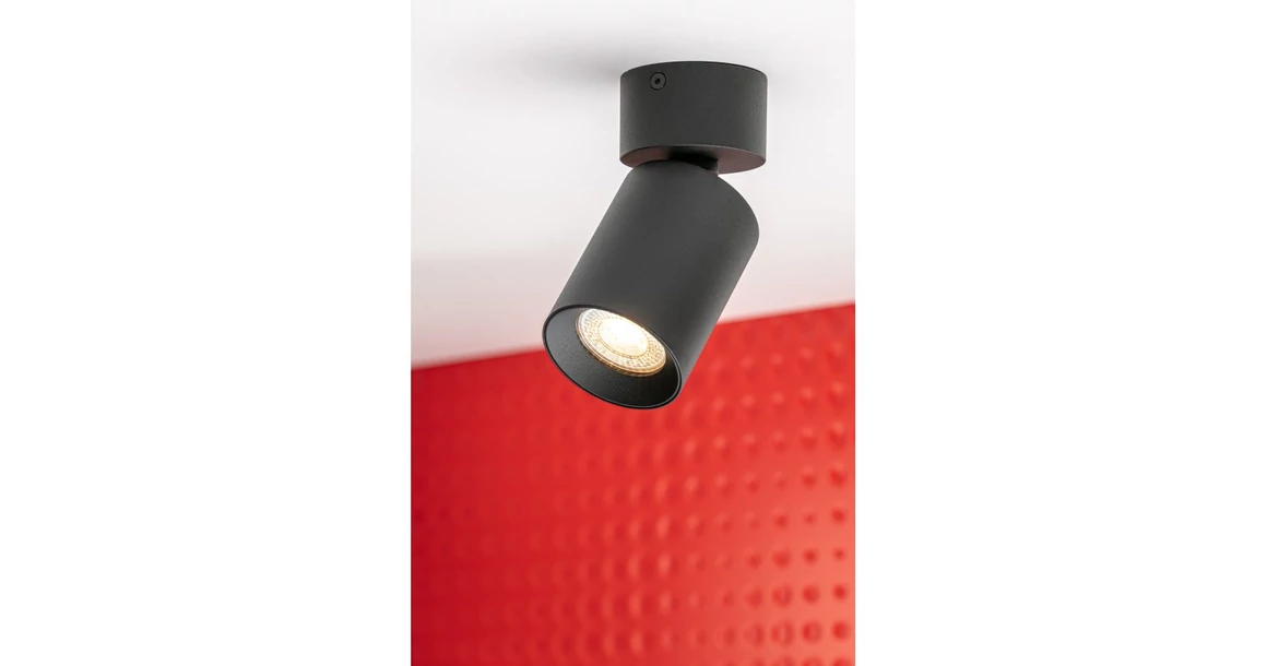 Kép 3/4 - Lámpa Mennyezeti lámpatest FARGO 2, aluminium,, 70x166mm, IP20, max 20W, kör, fekete