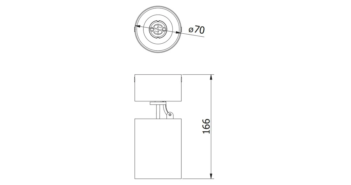 Kép 4/4 - Lámpa Mennyezeti lámpatest FARGO 2, aluminium,, 70x166mm, IP20, max 20W, kör, fehér