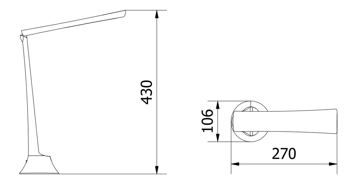 Kép 6/6 - Lámpa Asztali FLOWER 4W, 240lm, DC 5V, 1A, 4000K, battery 1800MAh, Ra>80, fekete/fehér