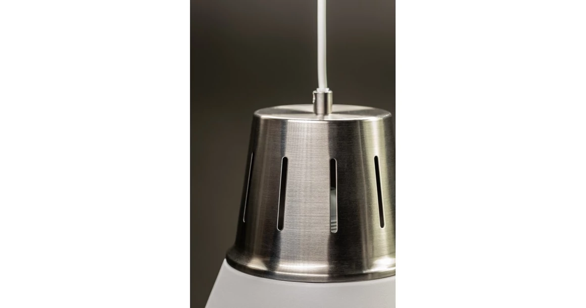 Kép 2/4 - Lámpa Mennyezeti lámpatest GIANNI, 8075, AC220-240V, 50/60Hz, 1*E27, max.40W, IP20, átmérő 22cm, egyes, fehér/ezüst