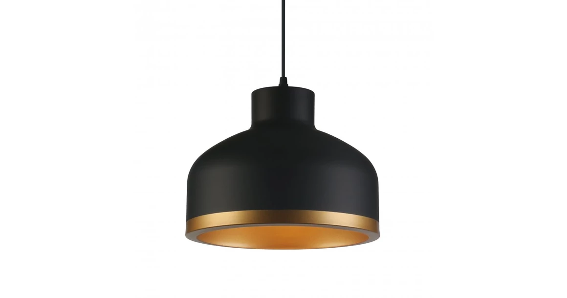 Kép 1/6 - Lámpa Mennyezeti lámpatest GOLDI 1,4090,AC220-240V,50/60Hz,1*E27,IP20,átmérő 30cm,egyes,fekete/arany