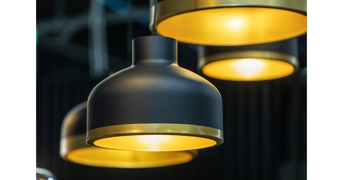 Kép 4/6 - Lámpa Mennyezeti lámpatest GOLDI 1,4090,AC220-240V,50/60Hz,1*E27,IP20,átmérő 30cm,egyes,fekete/arany