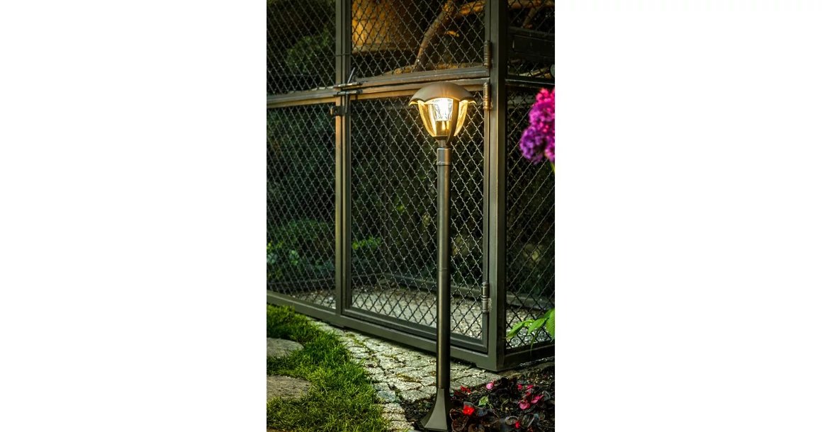 Kép 2/5 - Lámpa Kerti lámpatest GRANDE-P, E27, MAX.60W, IP54, AC220-240V, 50-60Hz, pillér 1 m, fekete