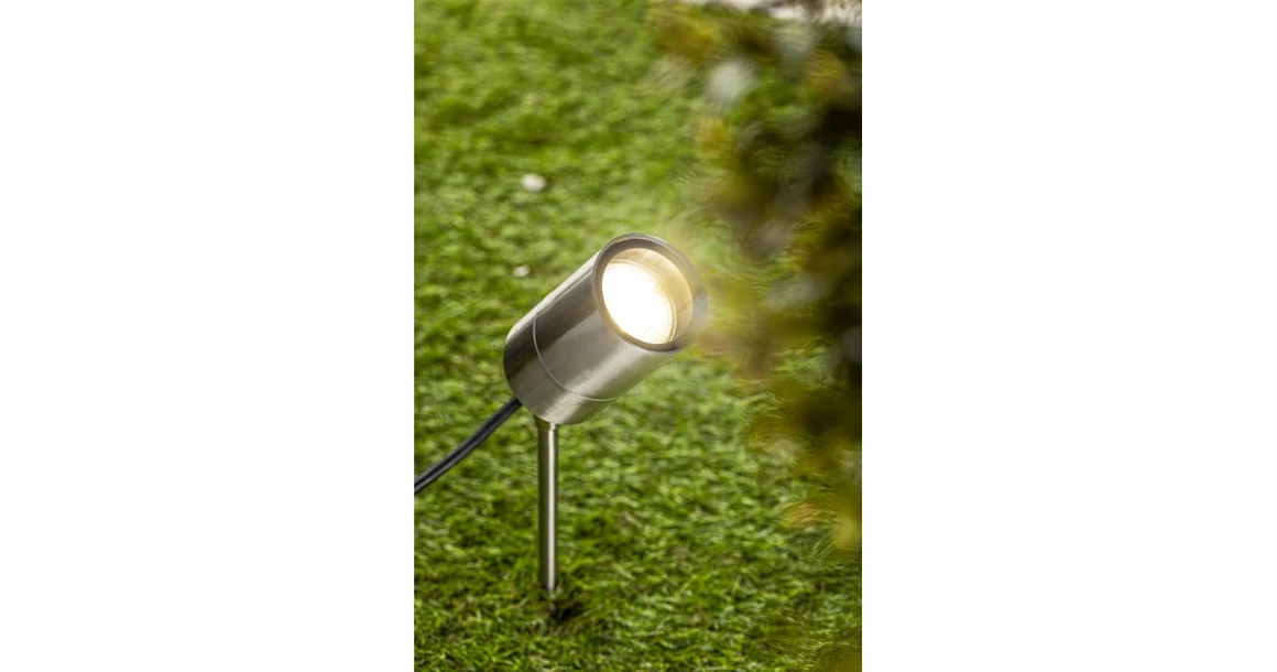 Kép 2/5 - Lámpa Kerti lámpatest  GRAZIE, GU10, max.20W, IP44, AC220-240V, 50-60Hz, kábel 1,5 m csatlakozóval, inox