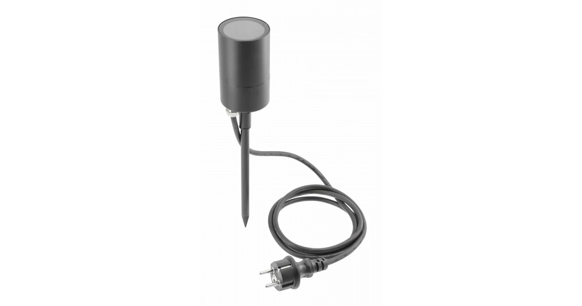 Kép 1/2 - Lámpa Kerti lámpatest GRAZIE, GU10, max.20W, IP44, AC220-240V, 50-60Hz, kábel 1,5 m csatlakozóval, fekete